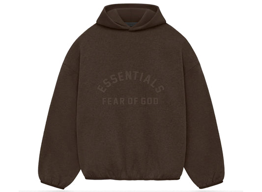 Fear of God Essentials Nylon Fleece Hoodie in Heather Wood