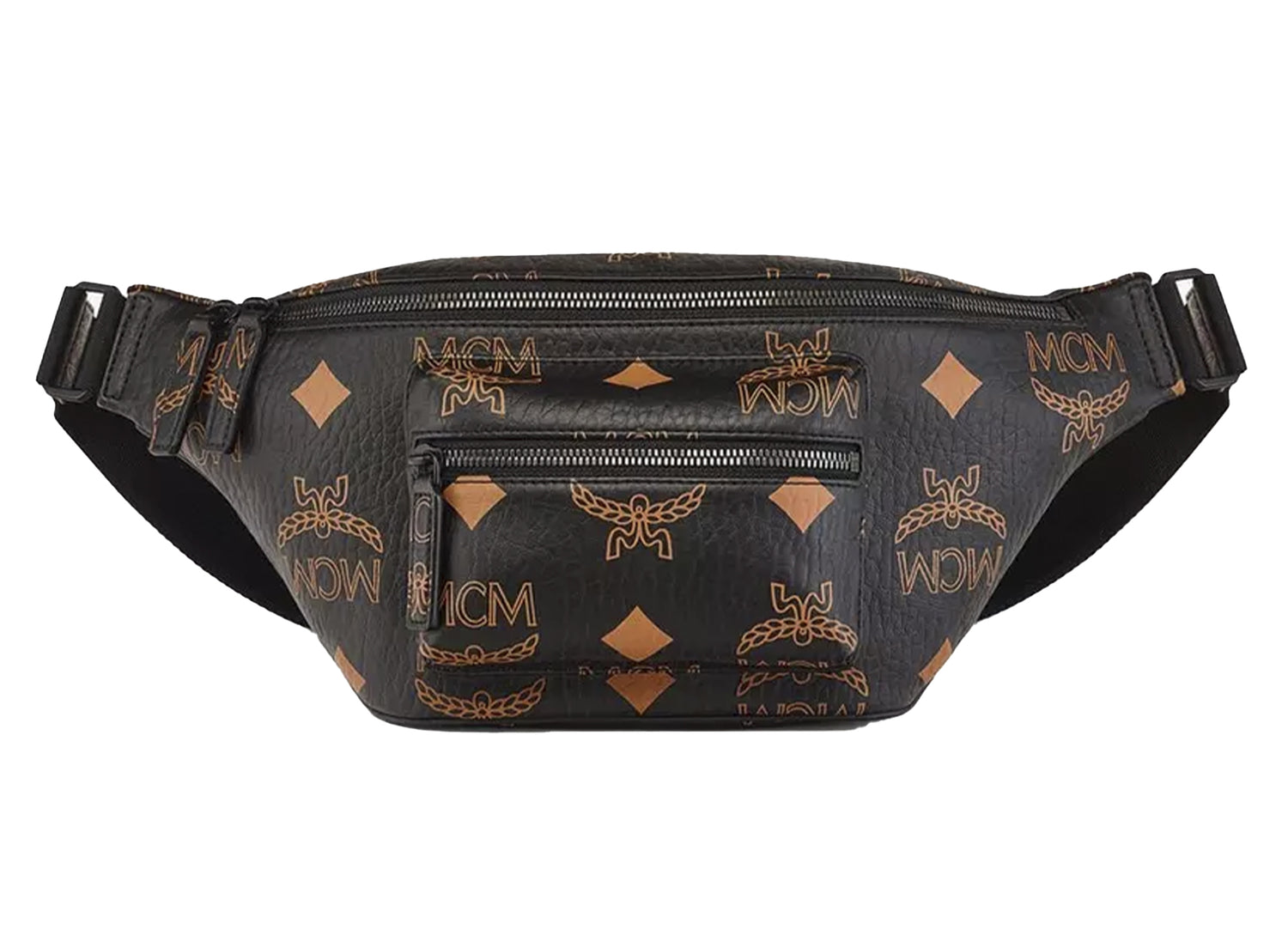Mcm Men's Fursten Maxi Monogram Medium Belt Bag - Black