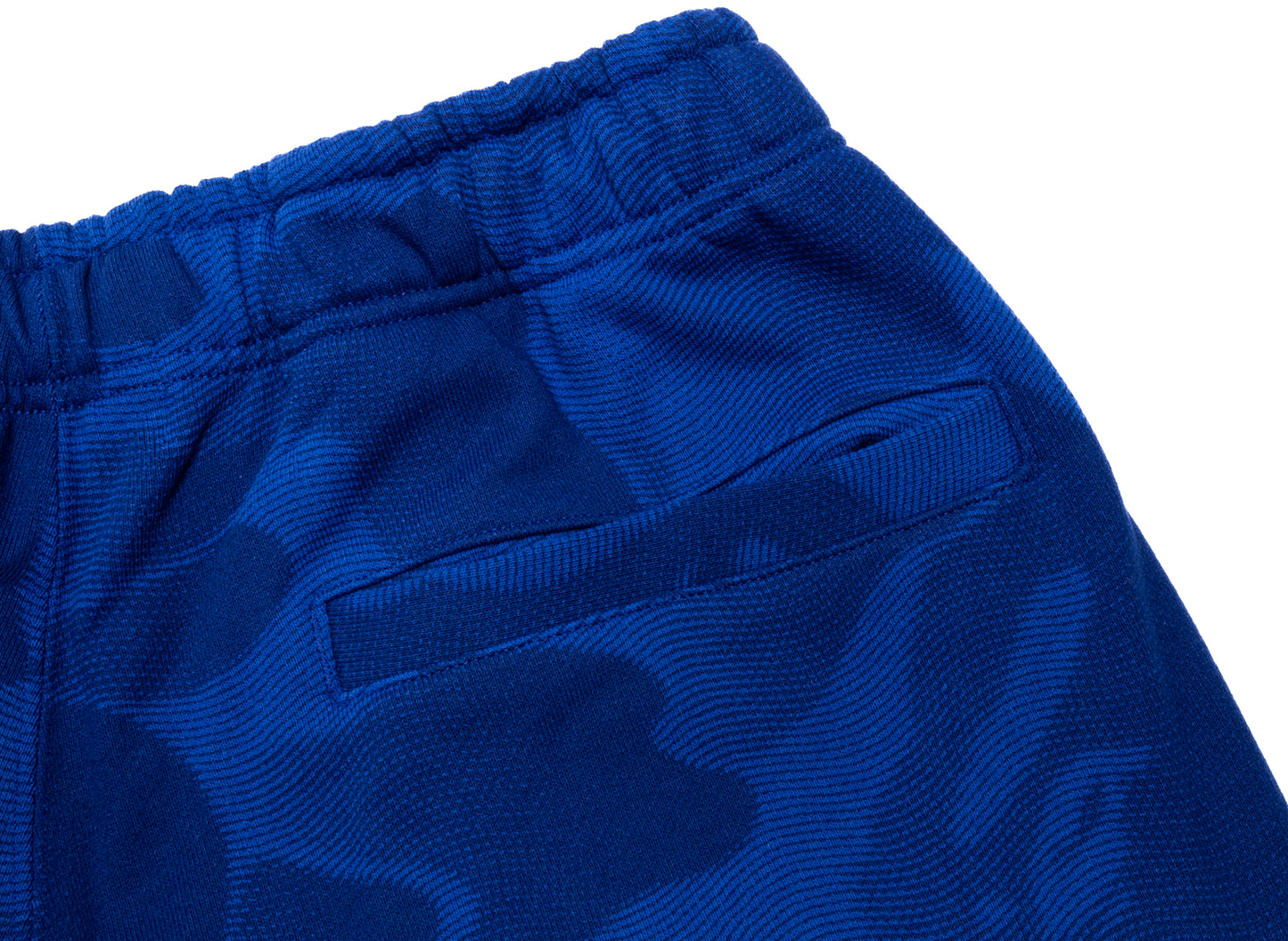 A Bathing Ape Ink Camo Wide Leg Snap Detail Track Pants in Blue