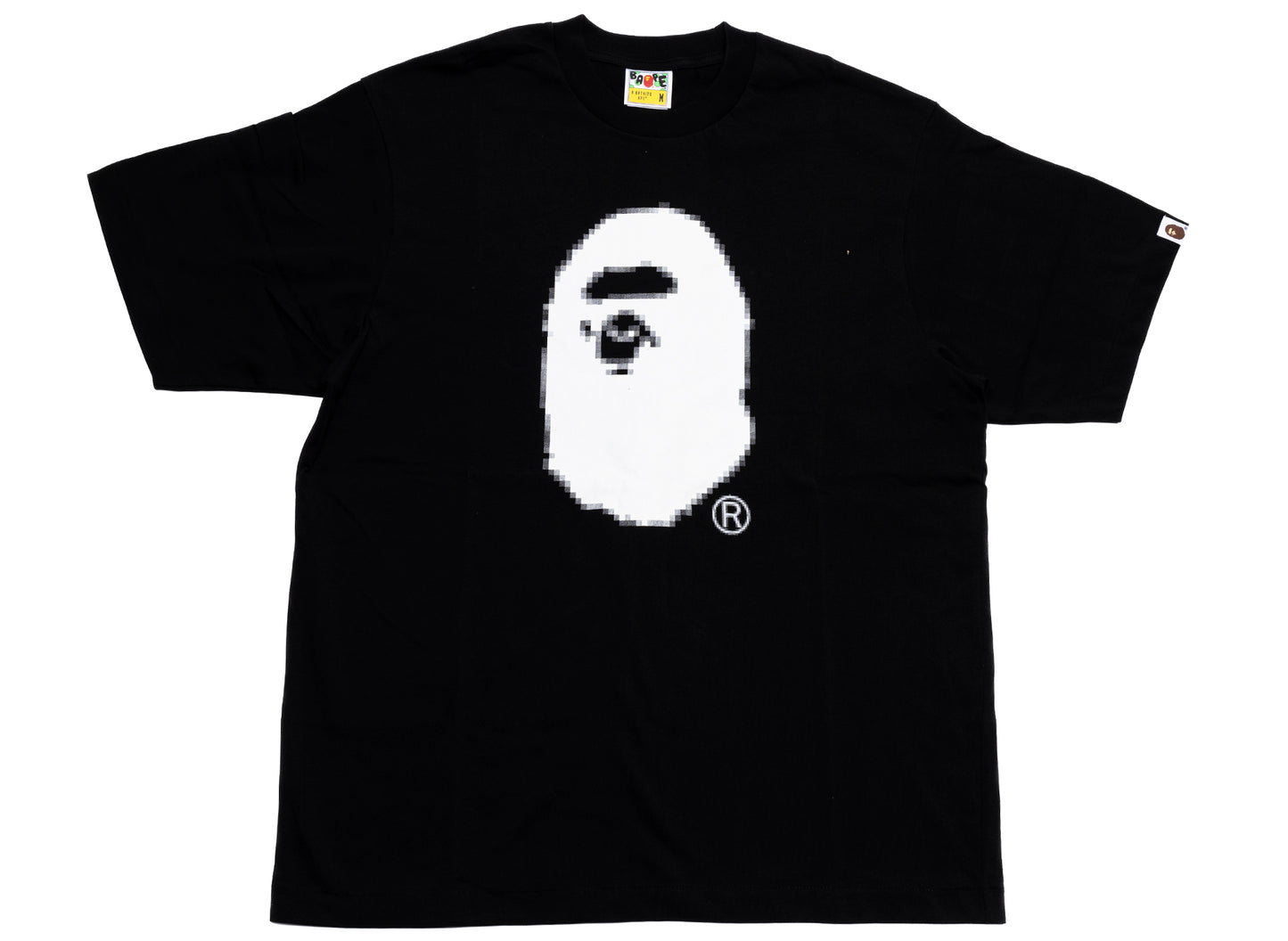 A Bathing Ape Pixel Ape Head Relaxed Fit Tee in Black