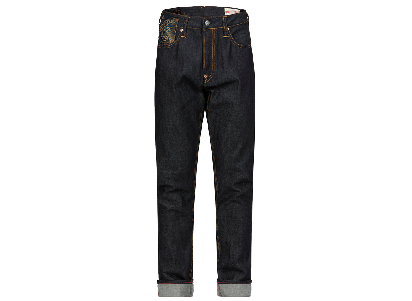 Evisu Brocade Daicock Insert Carrot Fit Denim Jeans