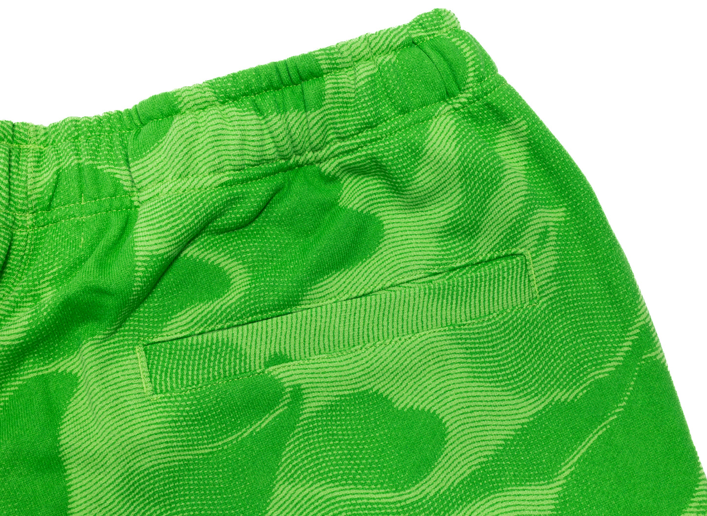 A Bathing Ape Ink Camo Wide Leg Snap Detail Track Pants in Green