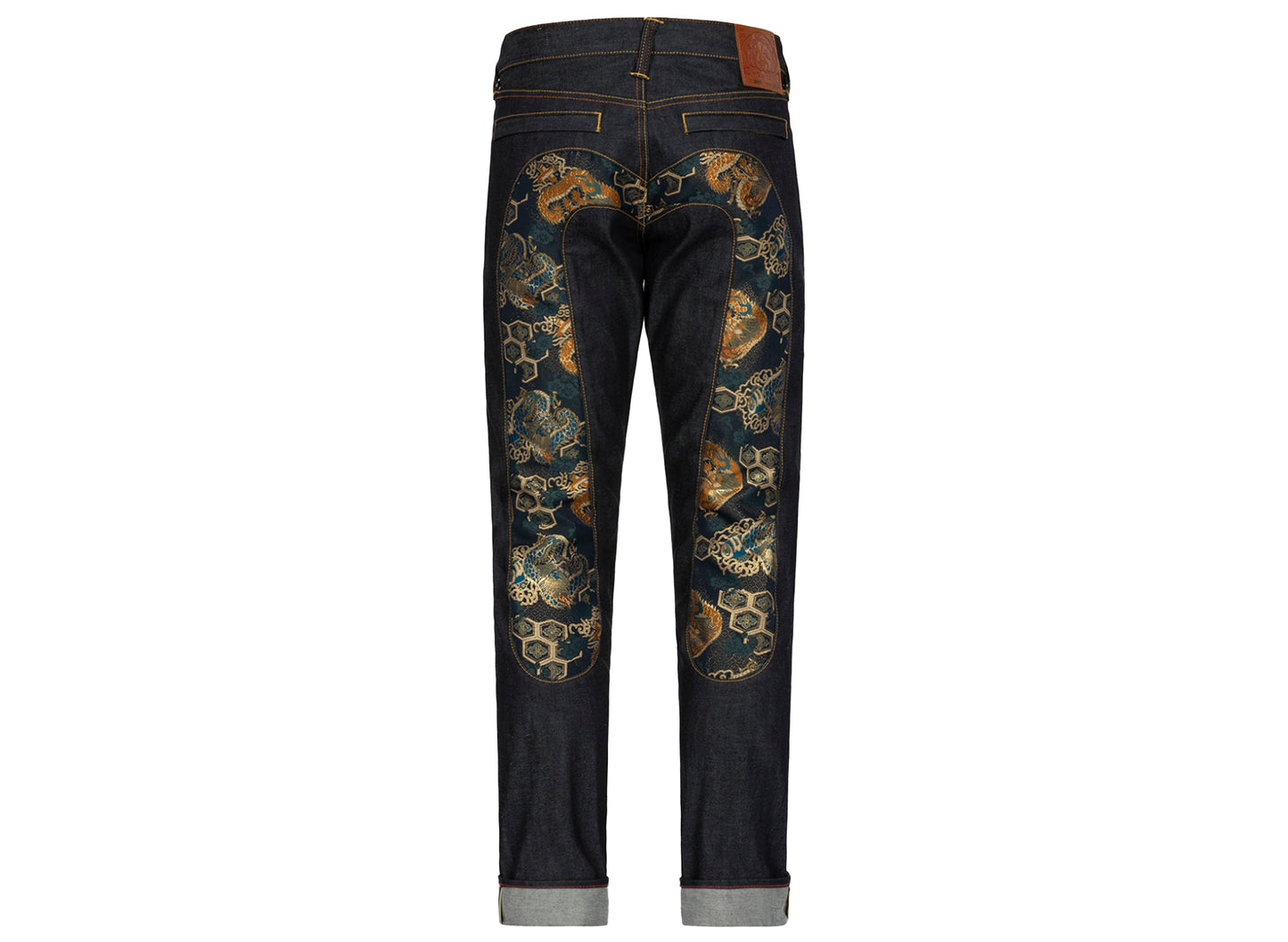 Evisu Brocade Daicock Insert Carrot Fit Denim Jeans