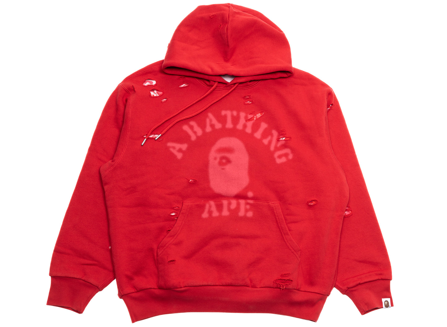 A Bathing Ape Destroyed College Pullover Hoodie xld