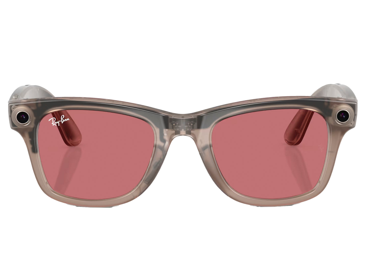 Ray-Ban Meta Wayfarer Sunglasses in Shiny Warm Stone w/ Watermelon Transition Lenses