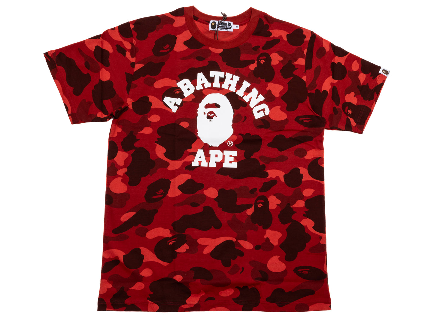 A Bathing Ape Color Camo College Tee in Red