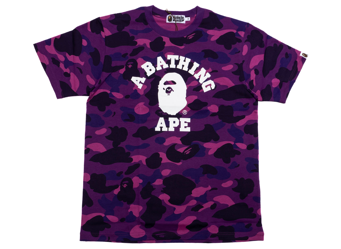 A Bathing Ape Color Camo College Tee in Purple