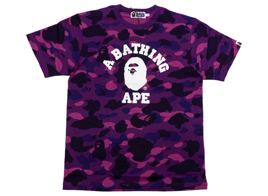 A Bathing Ape Color Camo College Tee in Purple