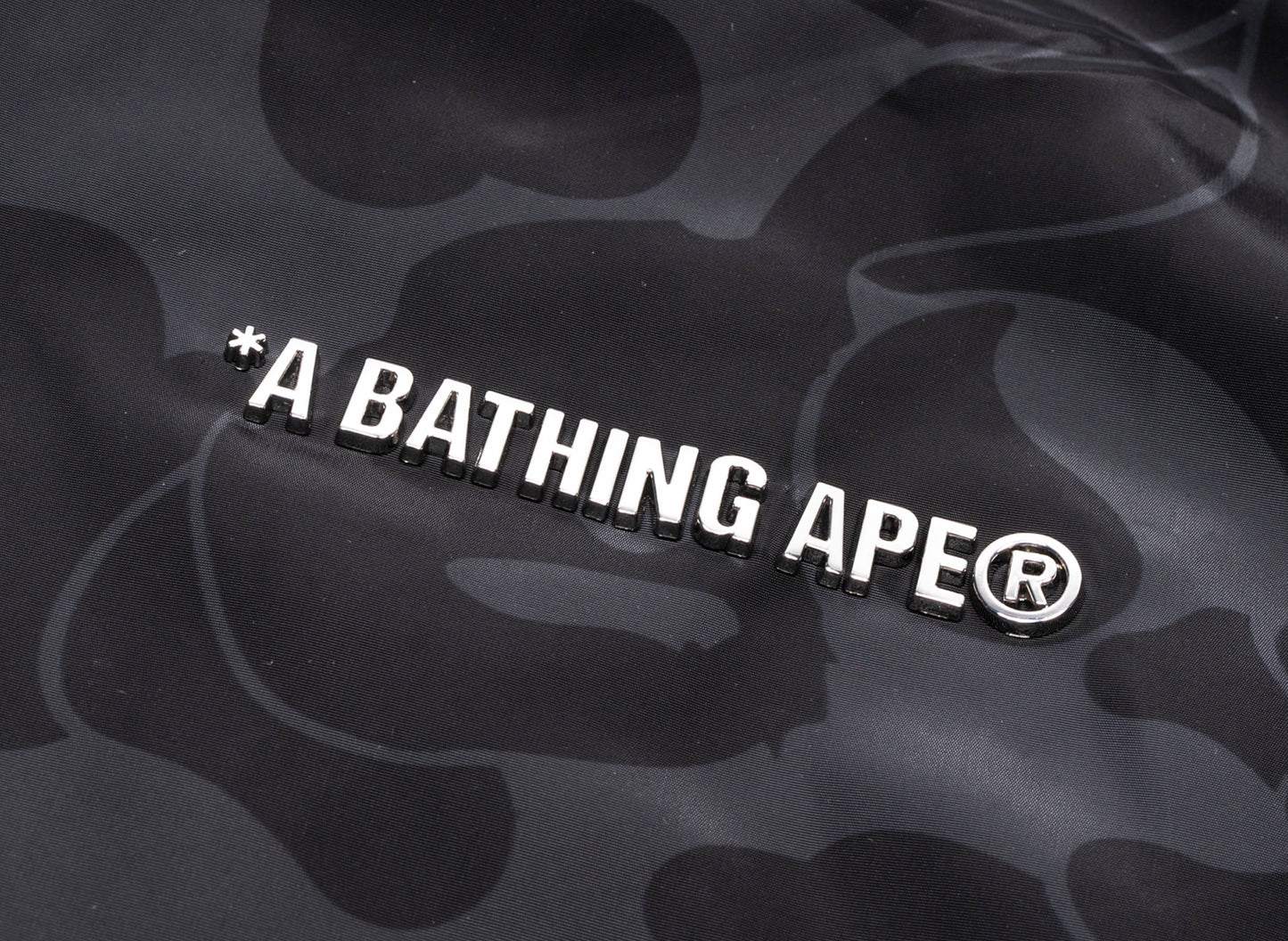 A Bathing Ape Solid Color Nylon Hooded Jacket in Black xld