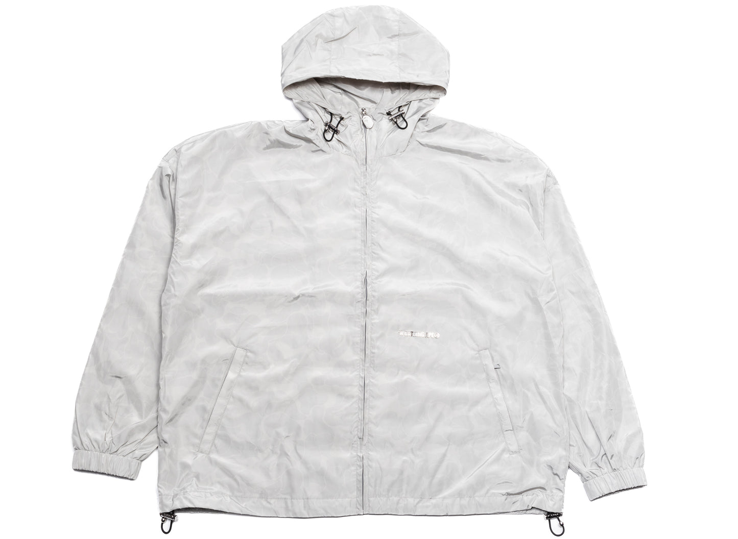 A Bathing Ape Solid Color Nylon Hooded Jacket in Grey xld