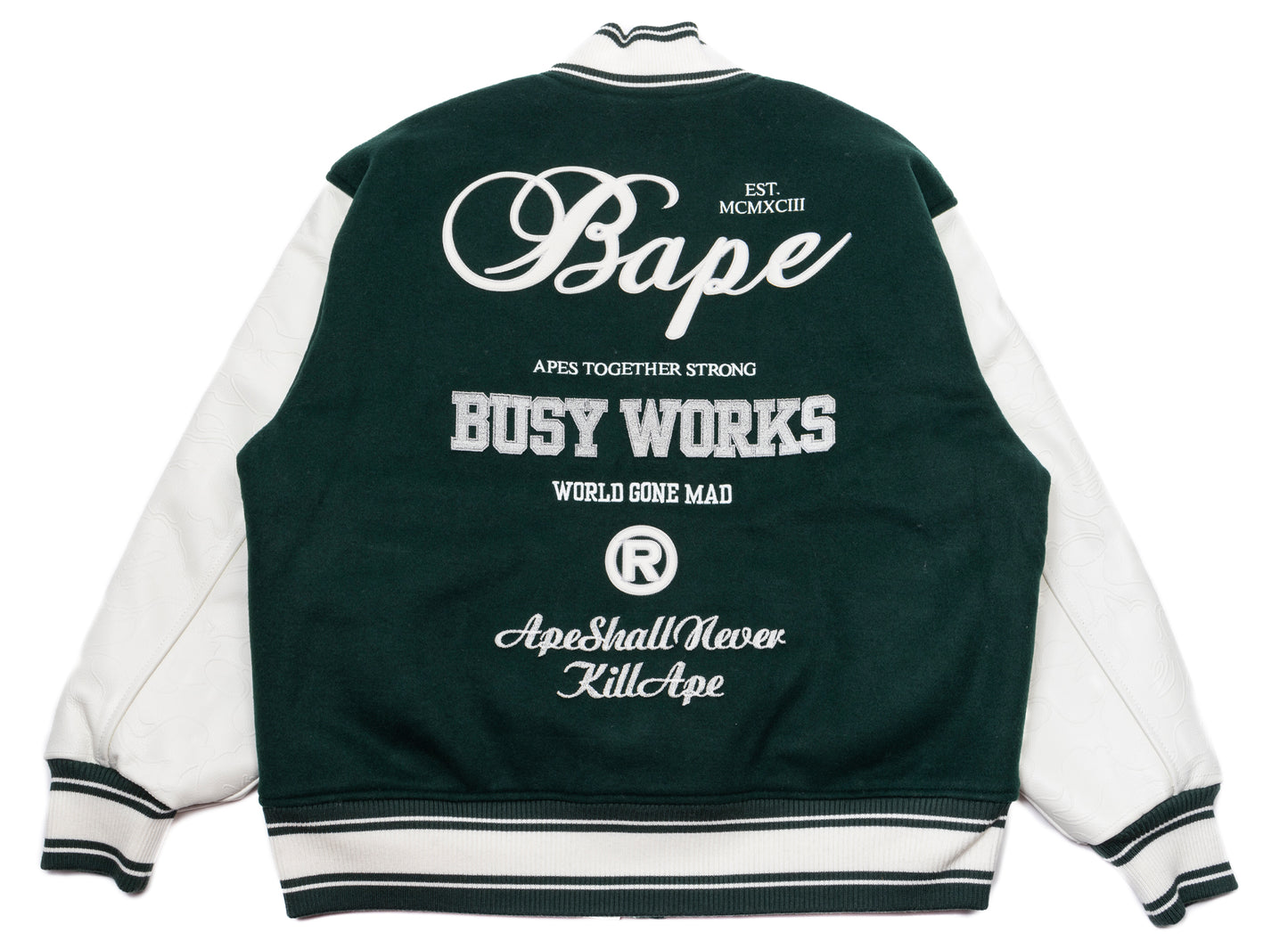 A Bathing Ape Bape Varsity Jacket in Green xld