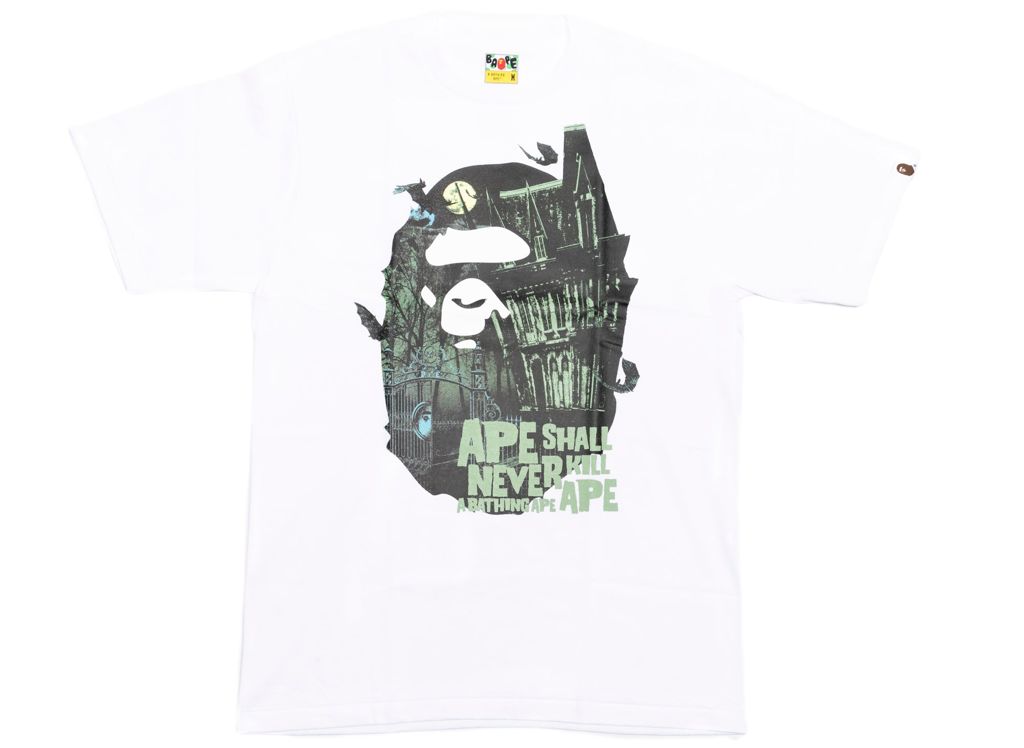 A Bathing Ape Halloween Bape Mansion Ape Head Tee in White xld ...