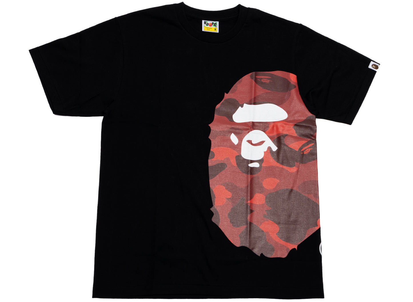 A Bathing Ape Color Camo Side Big Ape Head Tee in Black/Red