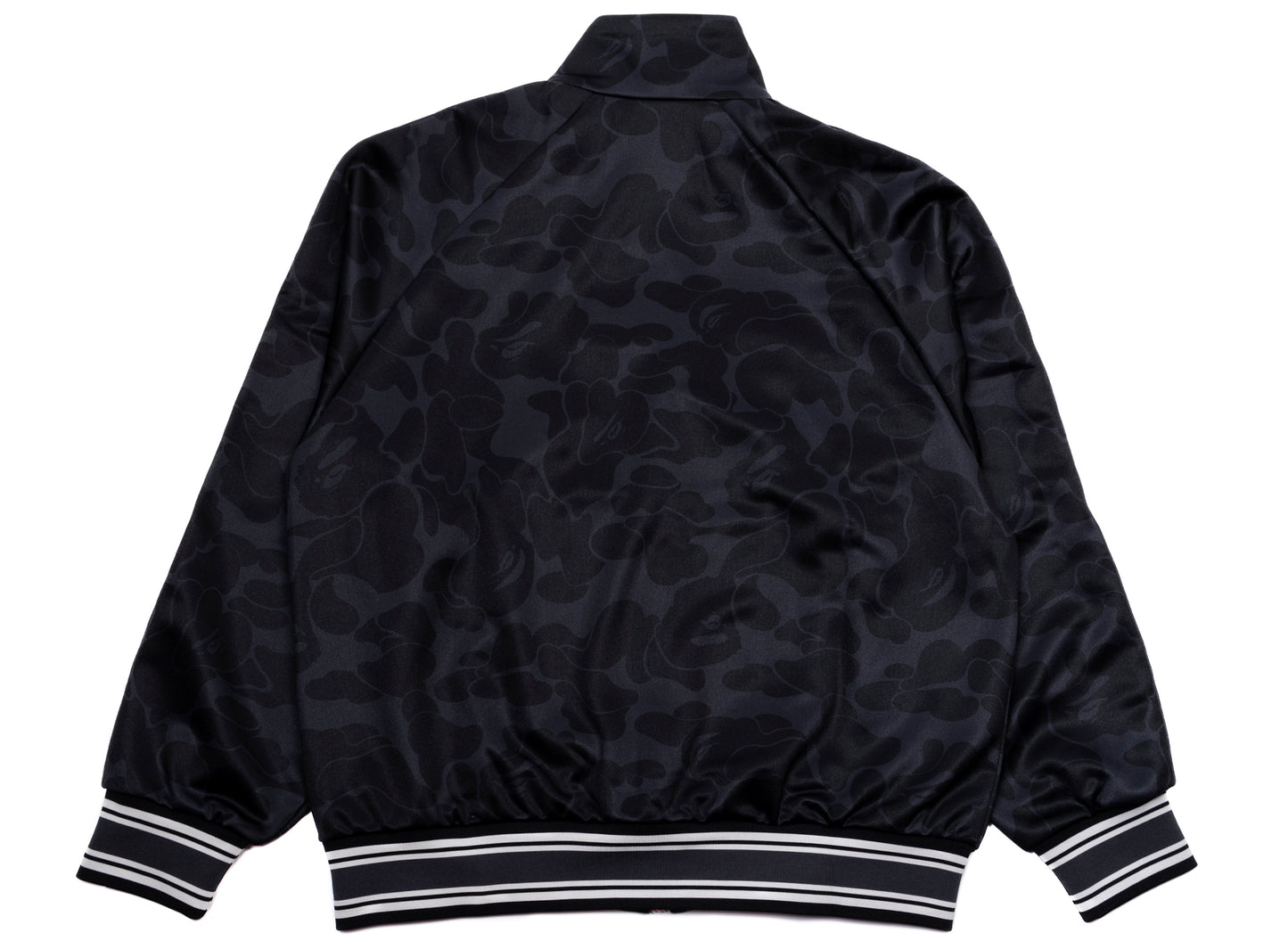 A Bathing Ape Solid Camo Bathing Ape Logo Relaxed Fit Track Jacket in Black