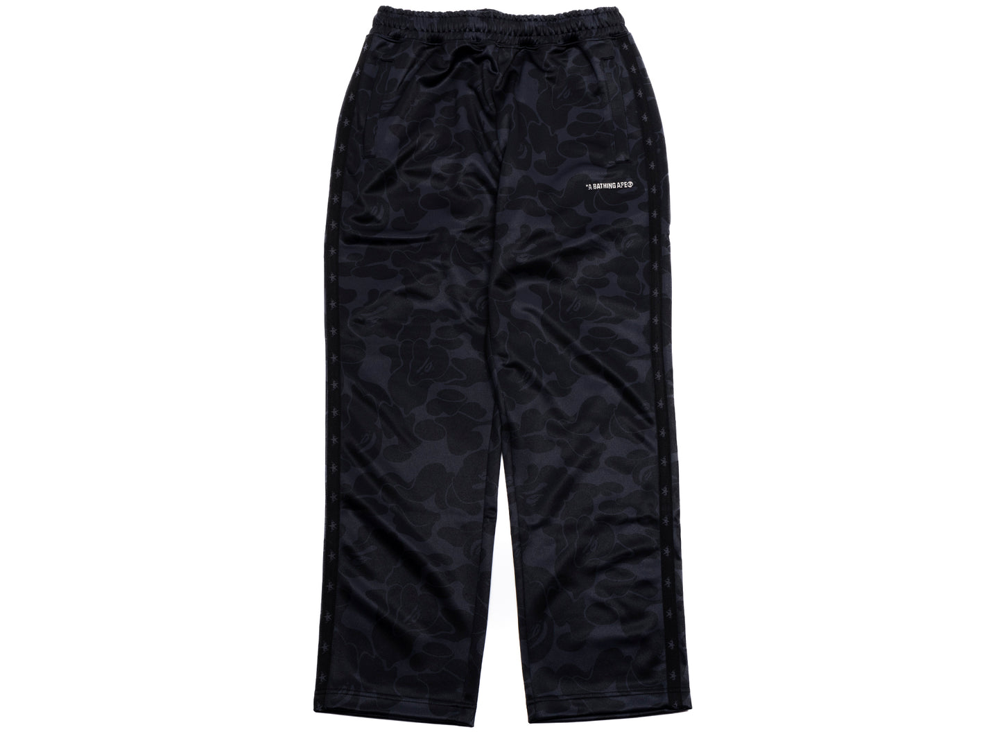 A Bathing Ape Solid Camo Bathing Ape Logo Relaxed Fit Sweatpants in Black xld