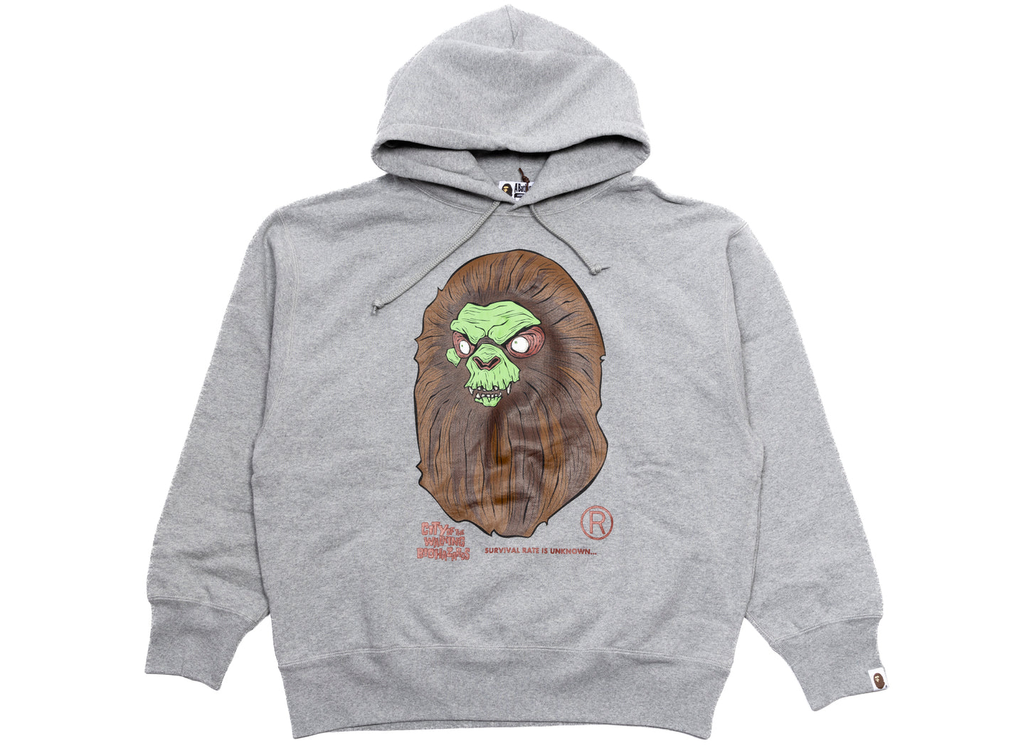 A Bathing Ape Bape Horror Mad Face Pullover Hoodie in Grey