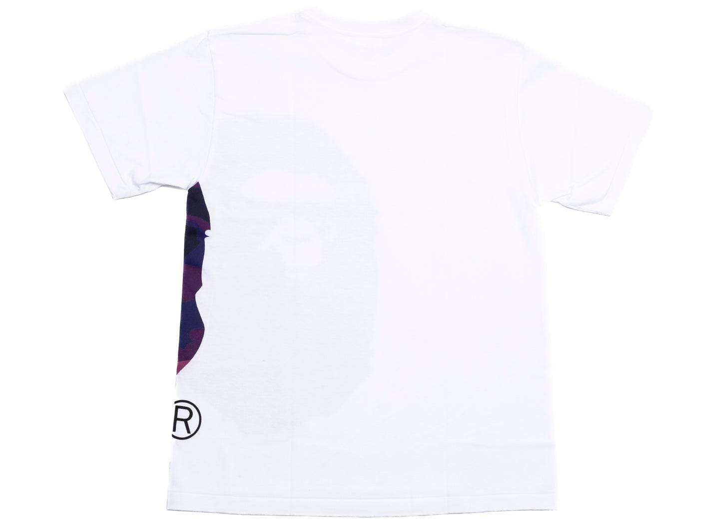 A Bathing Ape Color Camo Side Big Ape Head Tee in White/Purple