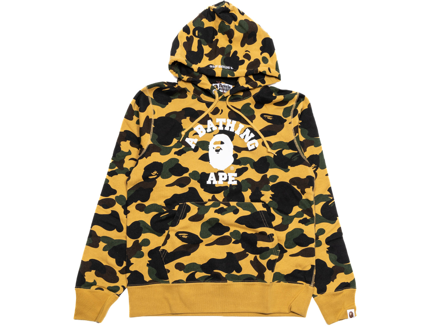 A Bathing Ape 1st Camo College Pullover Hoodie in Yellow xld ...
