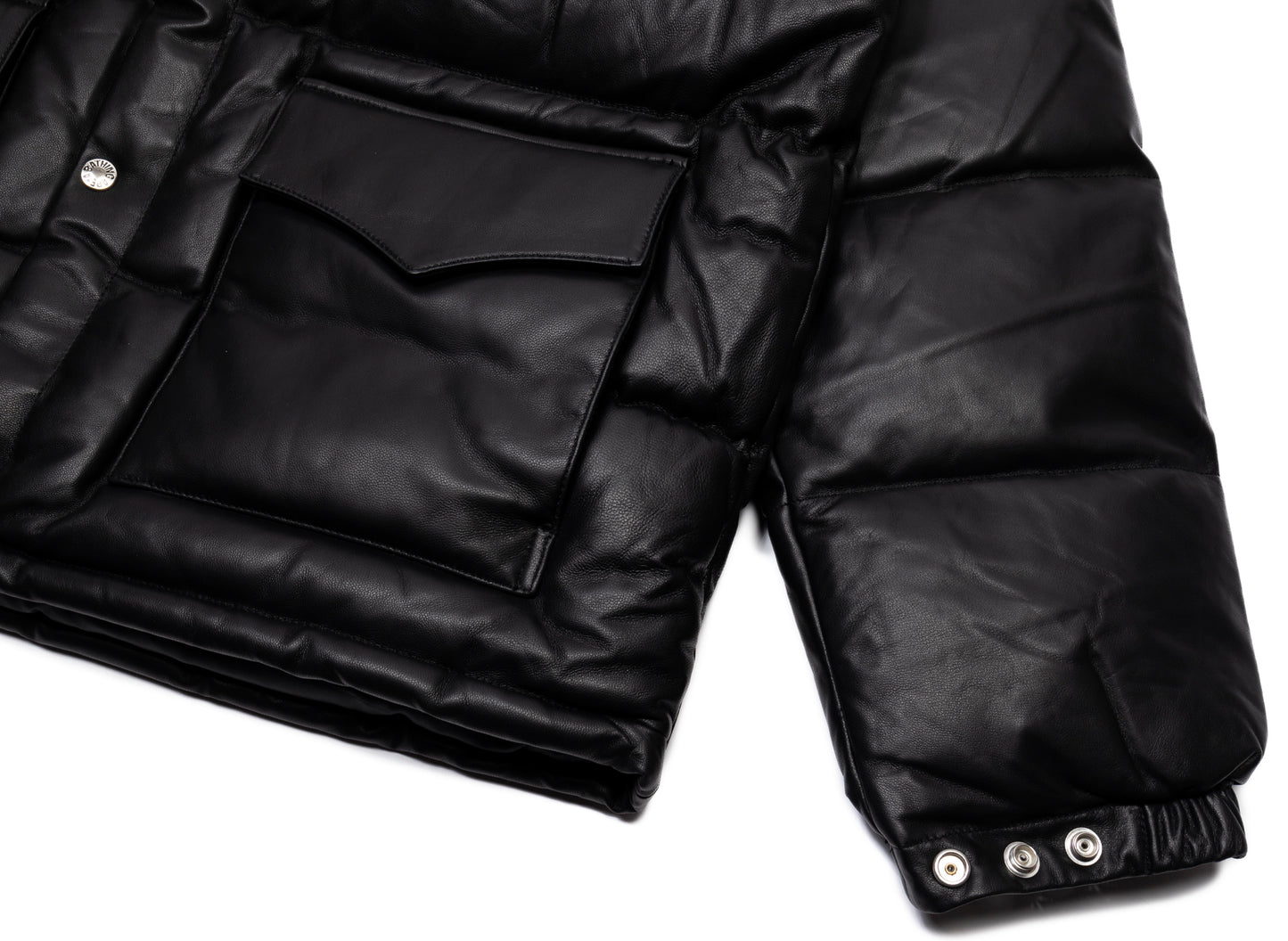 A Bathing Ape Leather Classic Down Jacket in Black