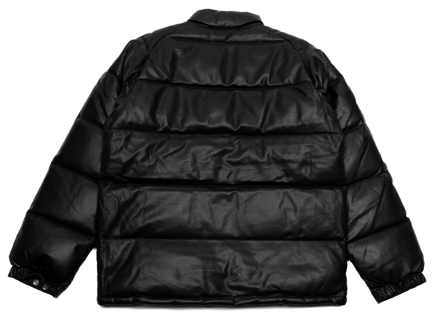 A Bathing Ape Leather Classic Down Jacket in Black XL