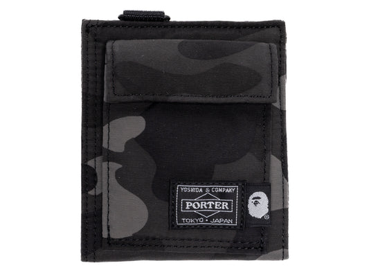 A Bathing Ape Porter Color Camo Wallet in Black