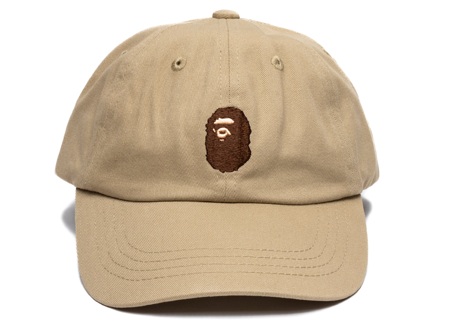 A Bathing Ape Ape Head Panel Cap in Beige