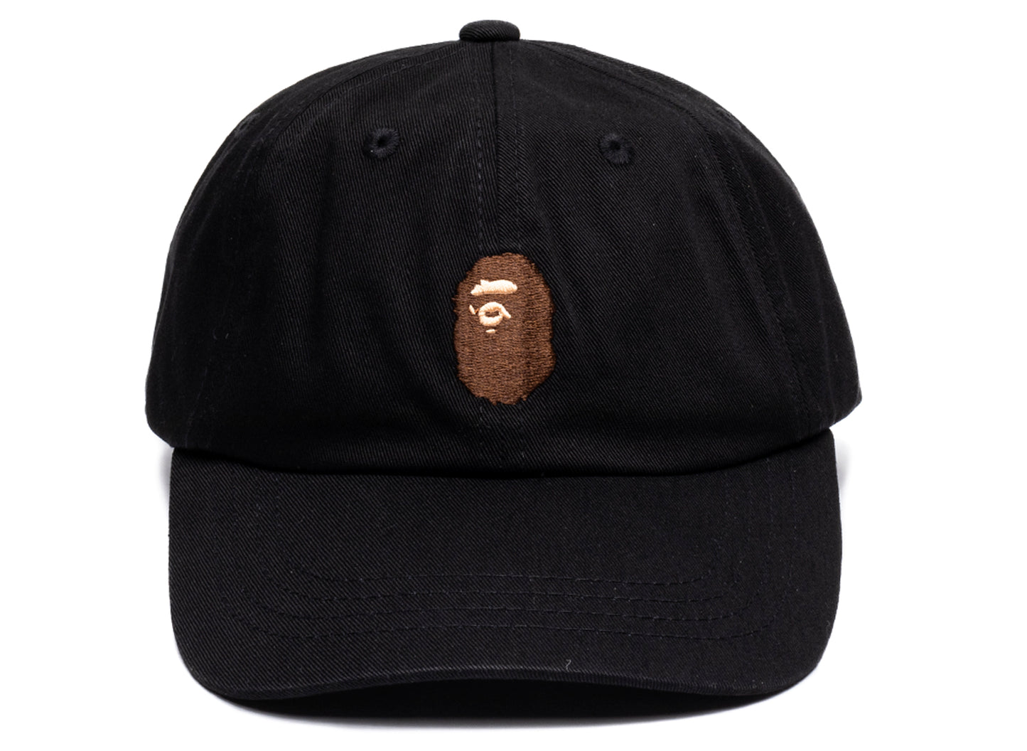 A Bathing Ape Ape Head Panel Cap in Black