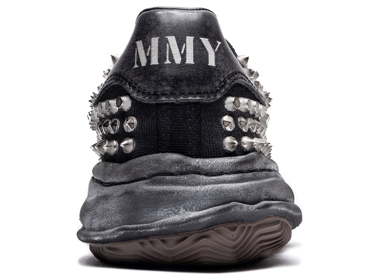 Maison Mihara Yasuhiro Spiked Blakey Low in Black/Black xld