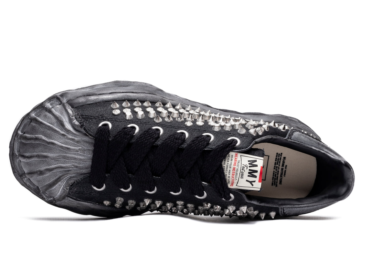 Maison Mihara Yasuhiro Spiked Blakey Low in Black/Black xld