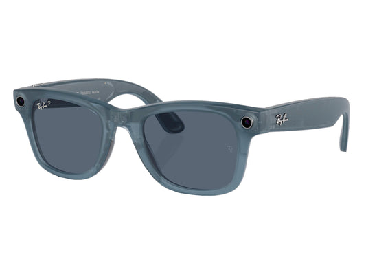 Ray-Ban Meta Wayfarer in Matte Jeans w/ Polar Dusty Blue Lenses