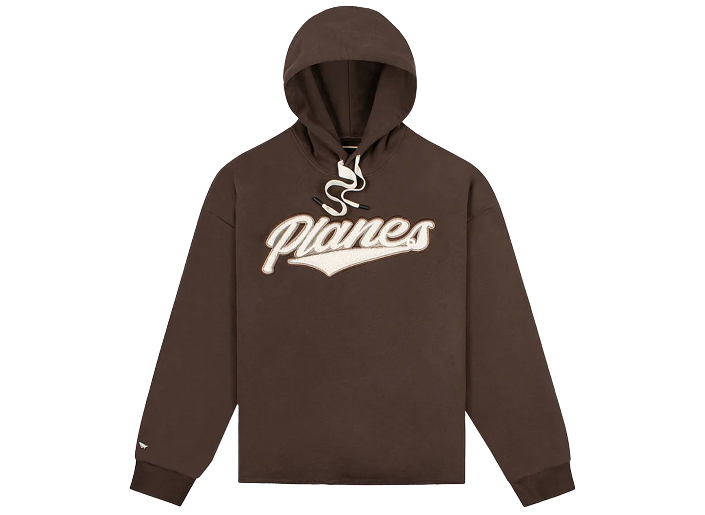 Paper Planes Open Hem Sherpa Applique Hoodie