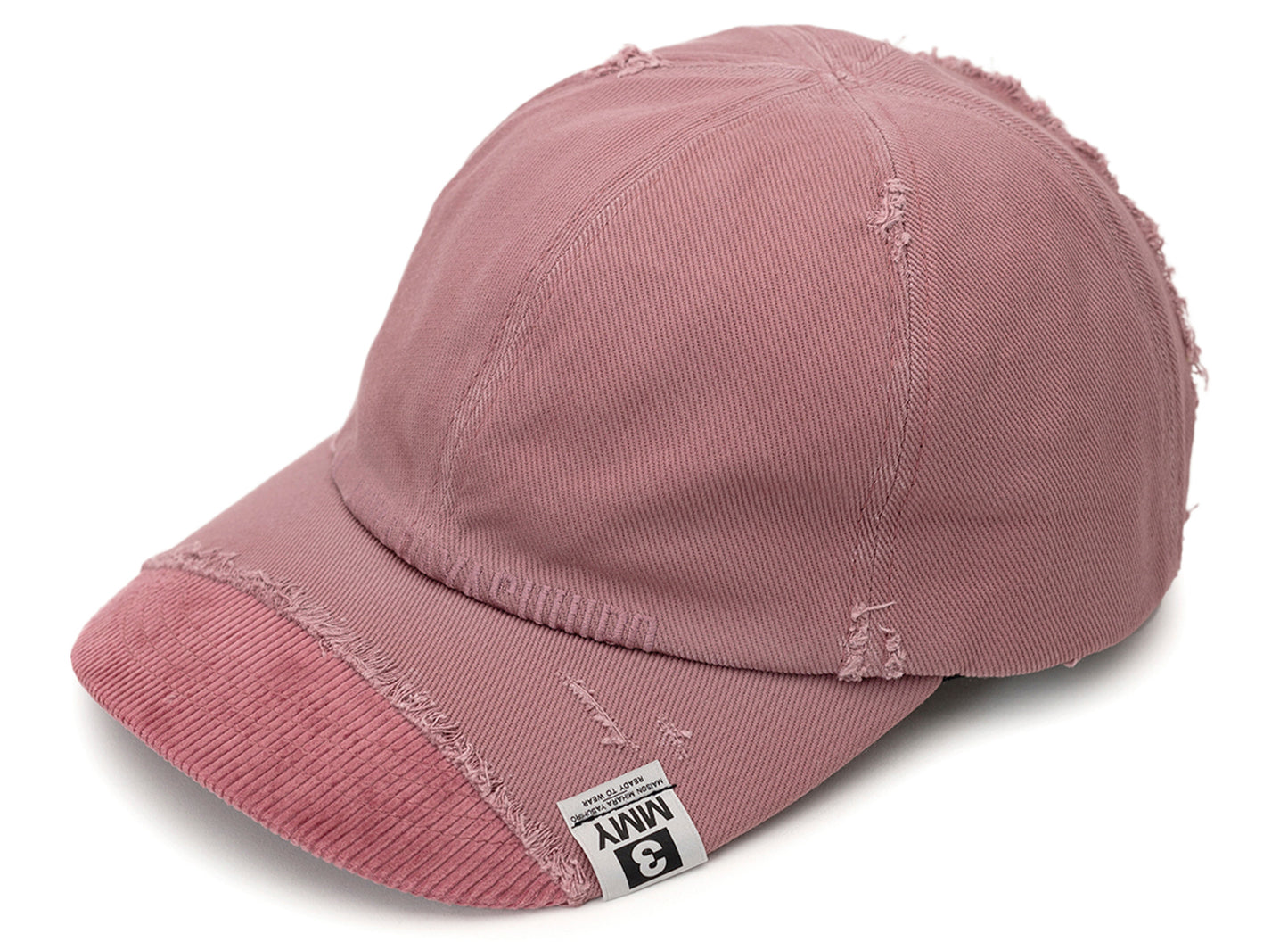 Maison Mihara Yasuhiro Crushed Detail Cap in Pink xld