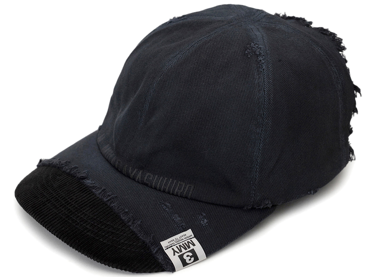 Maison Mihara Yasuhiro Crushed Detail Cap in Black xld