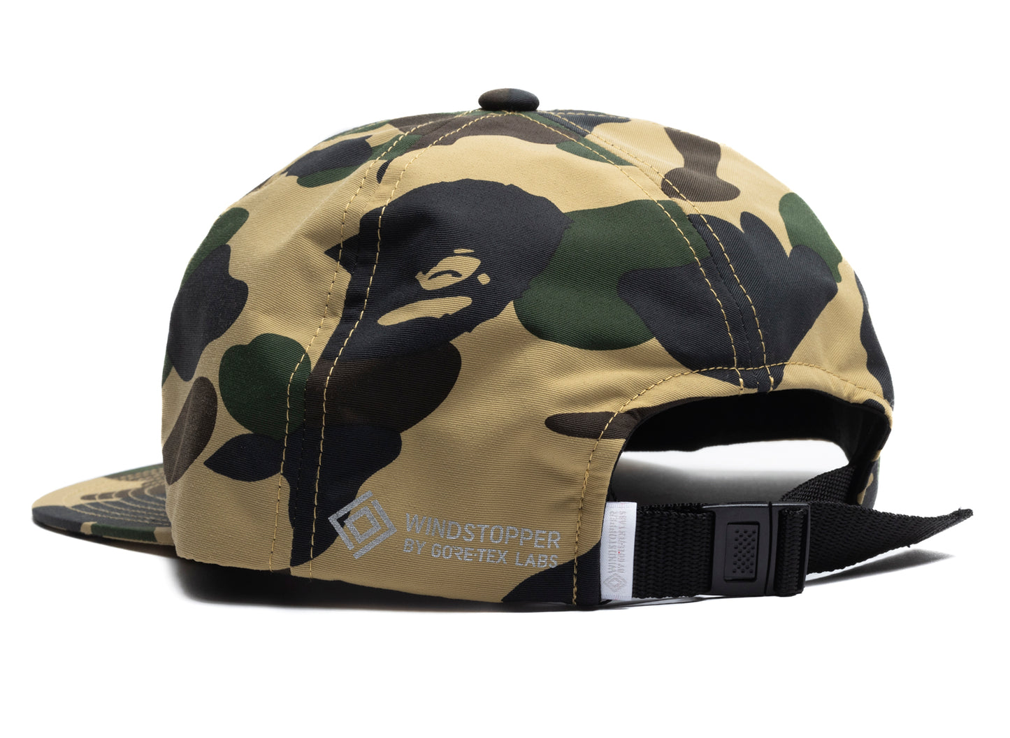 A Bathing Ape Gore-Tex Wind Stopper 1st Camo Panel Cap in Yellow xld