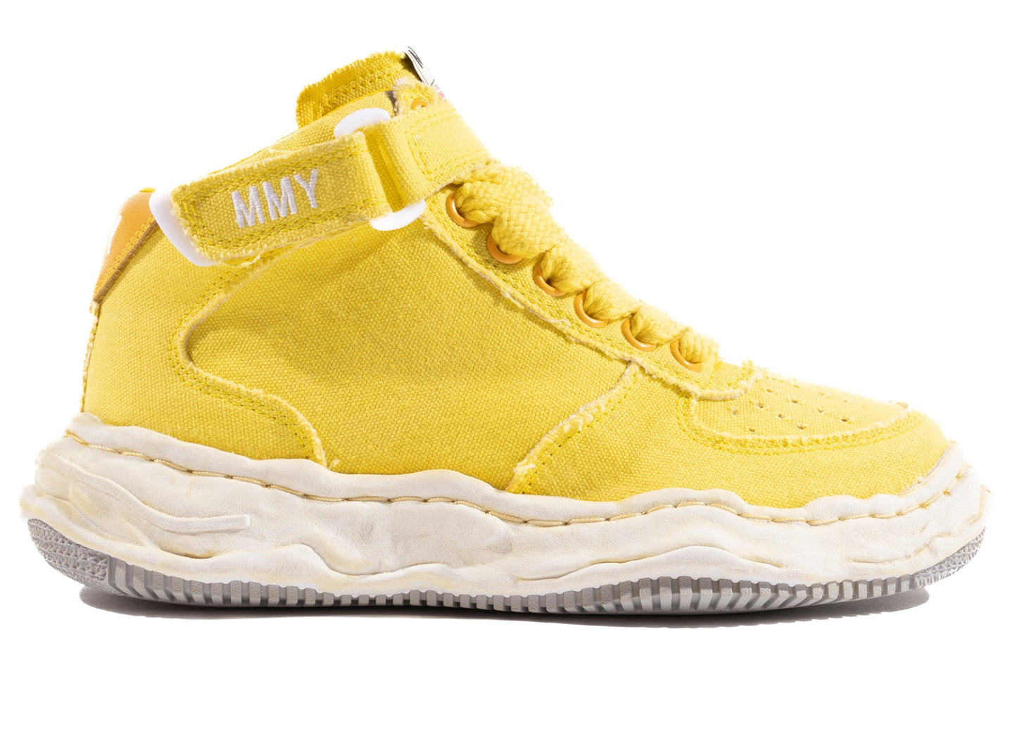 Maison Mihara Yasuhiro Canvas Wayne High-Top Sneaker in Yellow