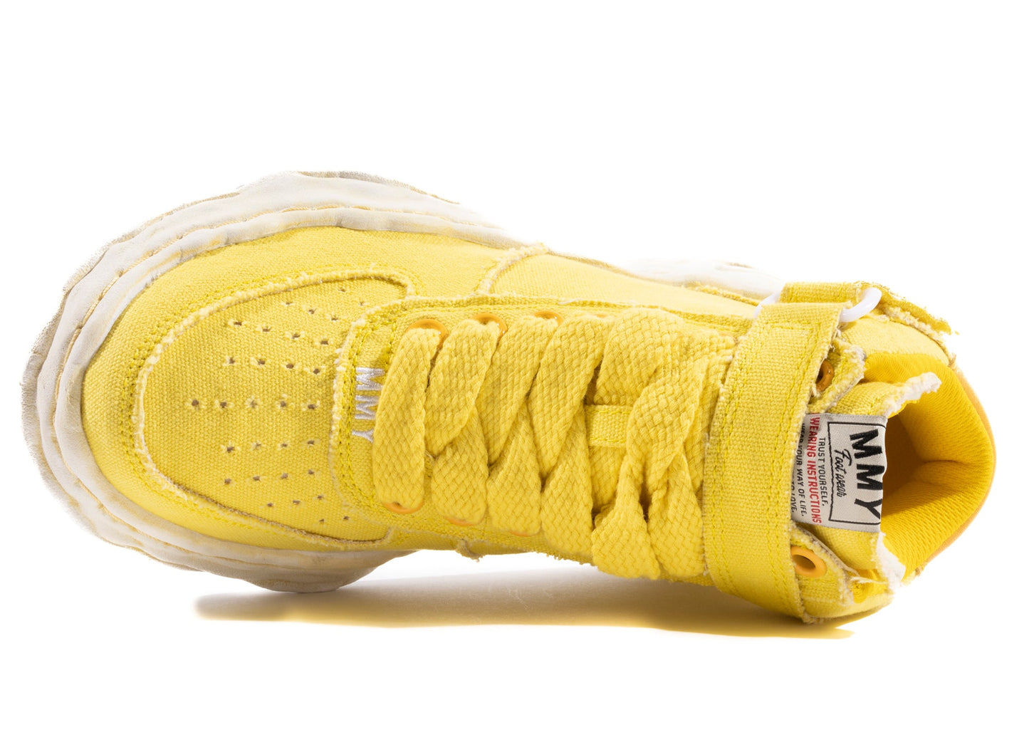 Maison Mihara Yasuhiro Canvas Wayne High-Top Sneaker in Yellow